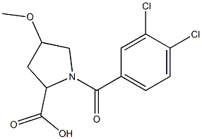 1-[(3,4-dichlorophenyl)carbonyl]-4-methoxypyrrolidine-2-carboxylic acid,,结构式