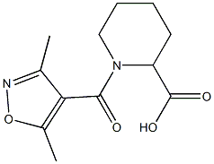 1-[(3,5-dimethyl-1,2-oxazol-4-yl)carbonyl]piperidine-2-carboxylic acid Structure