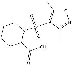 1-[(3,5-dimethyl-1,2-oxazole-4-)sulfonyl]piperidine-2-carboxylic acid 结构式