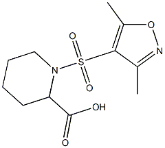 1-[(3,5-dimethyl-1,2-oxazole-4-)sulfonyl]piperidine-2-carboxylic acid Structure