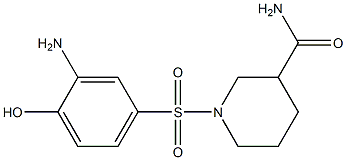 1-[(3-amino-4-hydroxybenzene)sulfonyl]piperidine-3-carboxamide 化学構造式