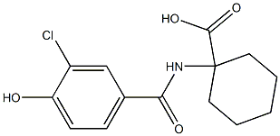1-[(3-chloro-4-hydroxybenzoyl)amino]cyclohexanecarboxylic acid Struktur