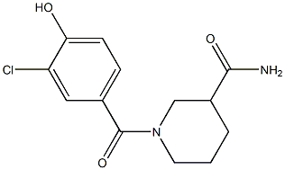 1-[(3-chloro-4-hydroxyphenyl)carbonyl]piperidine-3-carboxamide 化学構造式