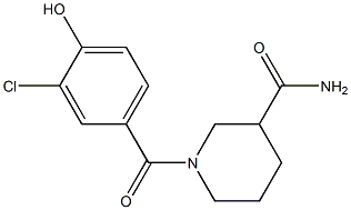 1-[(3-chloro-4-hydroxyphenyl)carbonyl]piperidine-3-carboxamide Structure