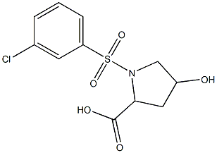 1-[(3-chlorobenzene)sulfonyl]-4-hydroxypyrrolidine-2-carboxylic acid