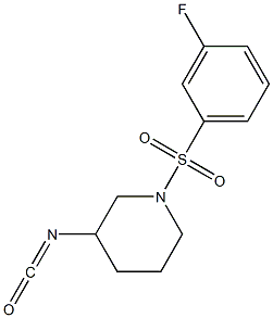 1-[(3-fluorophenyl)sulfonyl]-3-isocyanatopiperidine Structure