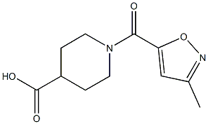 1-[(3-methyl-1,2-oxazol-5-yl)carbonyl]piperidine-4-carboxylic acid,,结构式