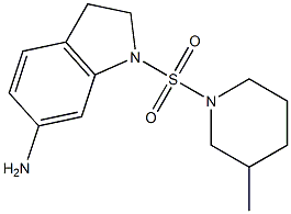 1-[(3-methylpiperidine-1-)sulfonyl]-2,3-dihydro-1H-indol-6-amine,,结构式