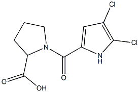 1-[(4,5-dichloro-1H-pyrrol-2-yl)carbonyl]pyrrolidine-2-carboxylic acid 化学構造式