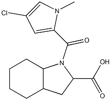 1-[(4-chloro-1-methyl-1H-pyrrol-2-yl)carbonyl]octahydro-1H-indole-2-carboxylic acid 化学構造式