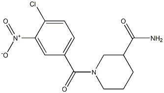 1-[(4-chloro-3-nitrophenyl)carbonyl]piperidine-3-carboxamide Struktur