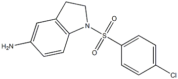 1-[(4-chlorobenzene)sulfonyl]-2,3-dihydro-1H-indol-5-amine 结构式