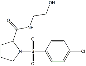 1-[(4-chlorophenyl)sulfonyl]-N-(2-hydroxyethyl)pyrrolidine-2-carboxamide Structure