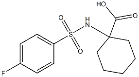 1-[(4-fluorobenzene)sulfonamido]cyclohexane-1-carboxylic acid Struktur