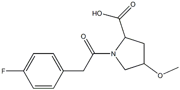 1-[(4-fluorophenyl)acetyl]-4-methoxypyrrolidine-2-carboxylic acid Structure