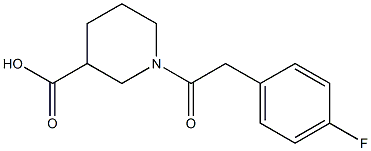 1-[(4-fluorophenyl)acetyl]piperidine-3-carboxylic acid 结构式