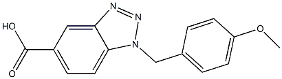 1-[(4-methoxyphenyl)methyl]-1H-1,2,3-benzotriazole-5-carboxylic acid Struktur