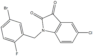 1-[(5-bromo-2-fluorophenyl)methyl]-5-chloro-2,3-dihydro-1H-indole-2,3-dione Struktur