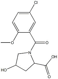 1-[(5-chloro-2-methoxyphenyl)carbonyl]-4-hydroxypyrrolidine-2-carboxylic acid Structure