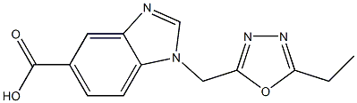 1-[(5-ethyl-1,3,4-oxadiazol-2-yl)methyl]-1H-1,3-benzodiazole-5-carboxylic acid,,结构式