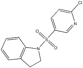 1-[(6-chloropyridine-3-)sulfonyl]-2,3-dihydro-1H-indole,,结构式