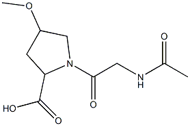 1-[(acetylamino)acetyl]-4-methoxypyrrolidine-2-carboxylic acid,,结构式