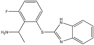 1-[2-(1H-1,3-benzodiazol-2-ylsulfanyl)-6-fluorophenyl]ethan-1-amine,,结构式
