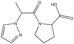 1-[2-(1H-pyrazol-1-yl)propanoyl]pyrrolidine-2-carboxylic acid Struktur