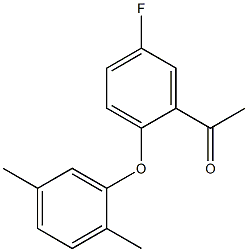 1-[2-(2,5-dimethylphenoxy)-5-fluorophenyl]ethan-1-one Struktur