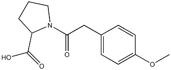 1-[2-(4-methoxyphenyl)acetyl]pyrrolidine-2-carboxylic acid,,结构式