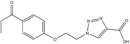 1-[2-(4-propanoylphenoxy)ethyl]-1H-1,2,3-triazole-4-carboxylic acid Struktur