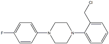 1-[2-(chloromethyl)phenyl]-4-(4-fluorophenyl)piperazine,,结构式