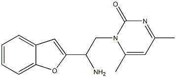 1-[2-amino-2-(1-benzofuran-2-yl)ethyl]-4,6-dimethyl-1,2-dihydropyrimidin-2-one 化学構造式