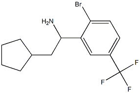 1-[2-bromo-5-(trifluoromethyl)phenyl]-2-cyclopentylethan-1-amine 化学構造式