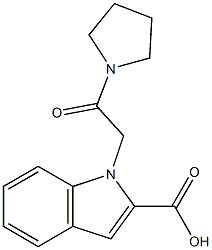 1-[2-oxo-2-(pyrrolidin-1-yl)ethyl]-1H-indole-2-carboxylic acid 结构式