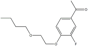 1-[4-(2-butoxyethoxy)-3-fluorophenyl]ethan-1-one,,结构式