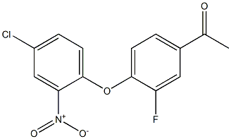 1-[4-(4-chloro-2-nitrophenoxy)-3-fluorophenyl]ethan-1-one 化学構造式