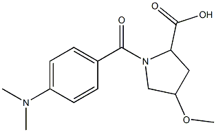 1-[4-(dimethylamino)benzoyl]-4-methoxypyrrolidine-2-carboxylic acid Structure