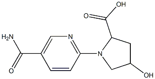 1-[5-(aminocarbonyl)pyridin-2-yl]-4-hydroxypyrrolidine-2-carboxylic acid 结构式