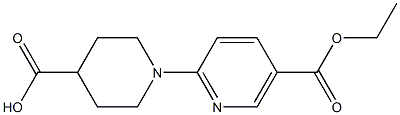 1-[5-(ethoxycarbonyl)pyridin-2-yl]piperidine-4-carboxylic acid 化学構造式