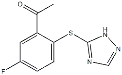 1-[5-fluoro-2-(1H-1,2,4-triazol-5-ylsulfanyl)phenyl]ethan-1-one 化学構造式