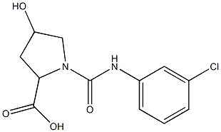 1-{[(3-chlorophenyl)amino]carbonyl}-4-hydroxypyrrolidine-2-carboxylic acid 结构式