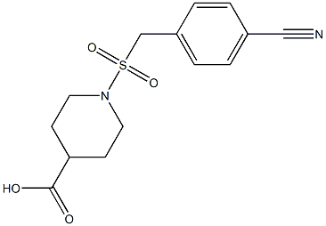 1-{[(4-cyanophenyl)methane]sulfonyl}piperidine-4-carboxylic acid,,结构式