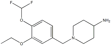 1-{[4-(difluoromethoxy)-3-ethoxyphenyl]methyl}piperidin-4-amine 结构式