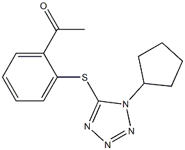 1-{2-[(1-cyclopentyl-1H-1,2,3,4-tetrazol-5-yl)sulfanyl]phenyl}ethan-1-one Struktur