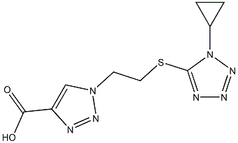 1-{2-[(1-cyclopropyl-1H-1,2,3,4-tetrazol-5-yl)sulfanyl]ethyl}-1H-1,2,3-triazole-4-carboxylic acid Struktur