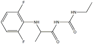 1-{2-[(2,6-difluorophenyl)amino]propanoyl}-3-ethylurea Struktur