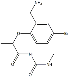 1-{2-[2-(aminomethyl)-4-bromophenoxy]propanoyl}-3-methylurea,,结构式