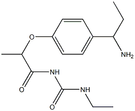 1-{2-[4-(1-aminopropyl)phenoxy]propanoyl}-3-ethylurea Struktur