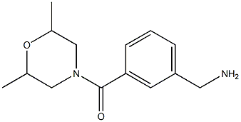 1-{3-[(2,6-dimethylmorpholin-4-yl)carbonyl]phenyl}methanamine 结构式